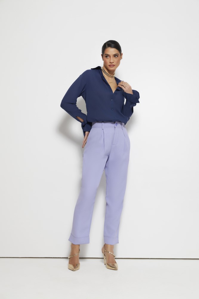 cala skinny michele em crepe patou roxo - pp