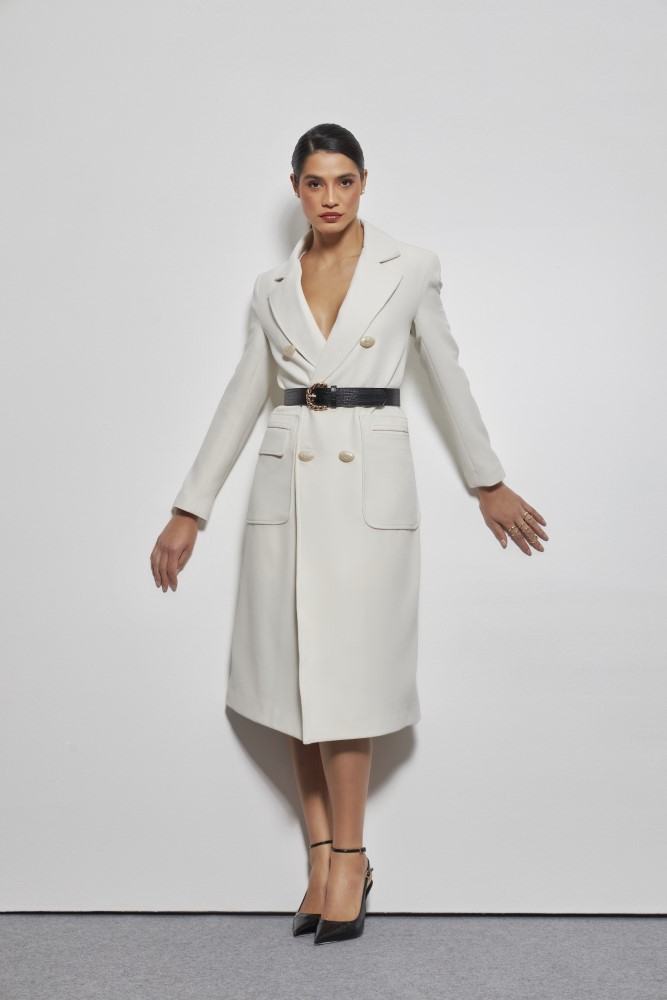 trench coat italy off  white